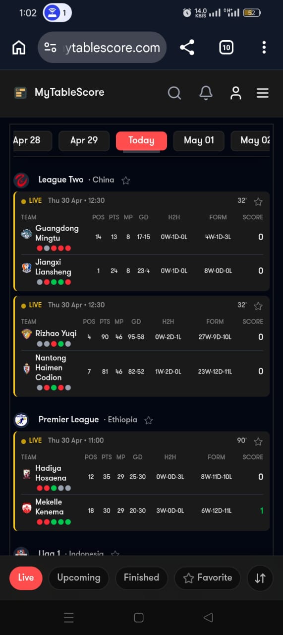 Live page